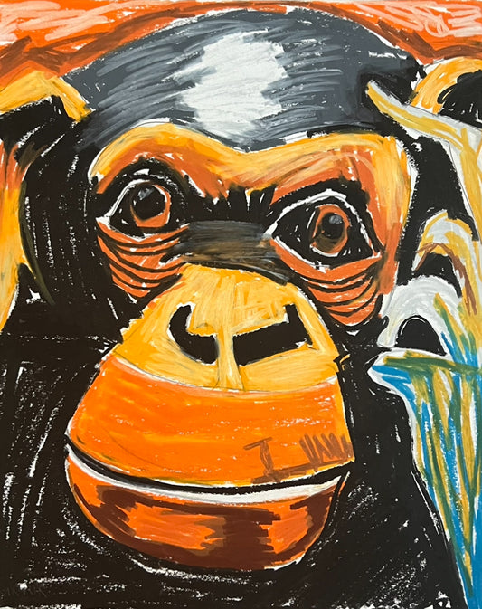 Ginger The Chimpanzee - fine prints and canvas prints in more size