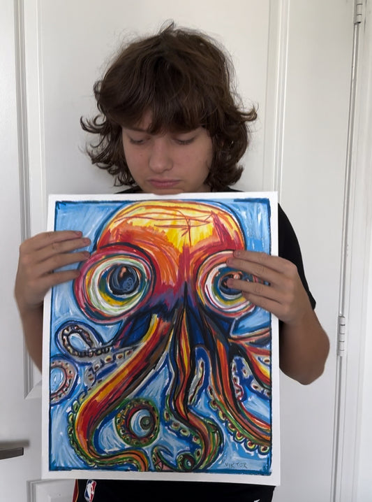 The Colorful Octopus - ORIGINAL  14x17”