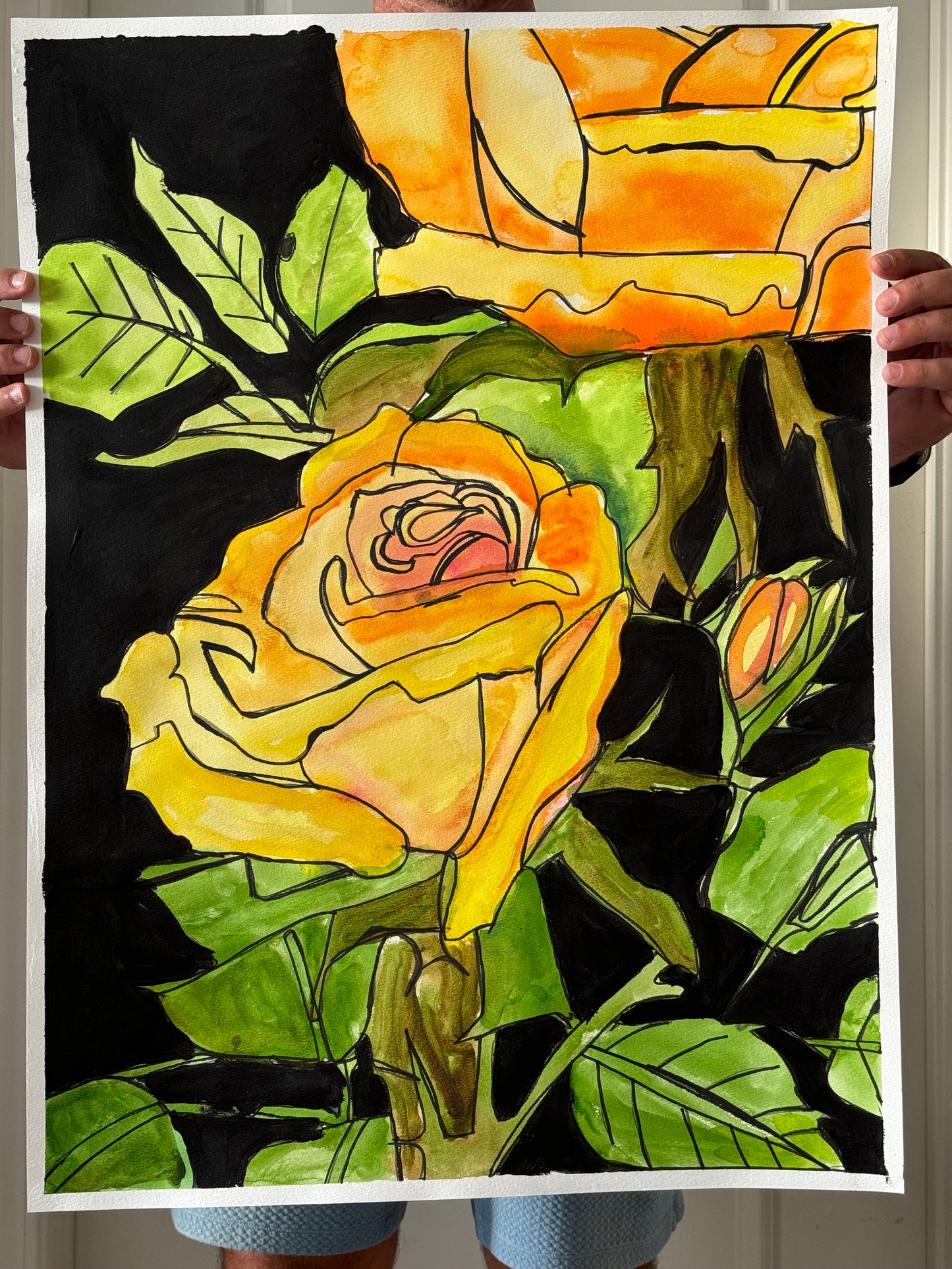 Yellow Roses - ORIGINAL Watercolor artwork 22x30”