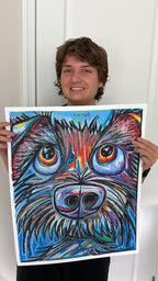 Azure - ORIGINAL OIL PASTEL ARTWORK - 19x24" (video attached)