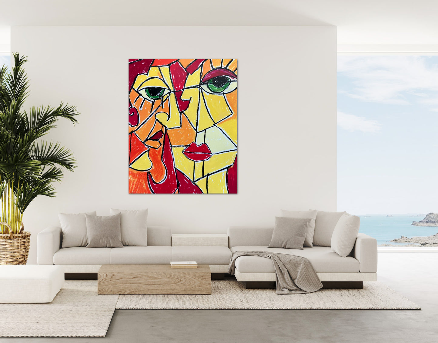 Portrait in Picasso Style - Print, Poster, Stretched Canvas Print