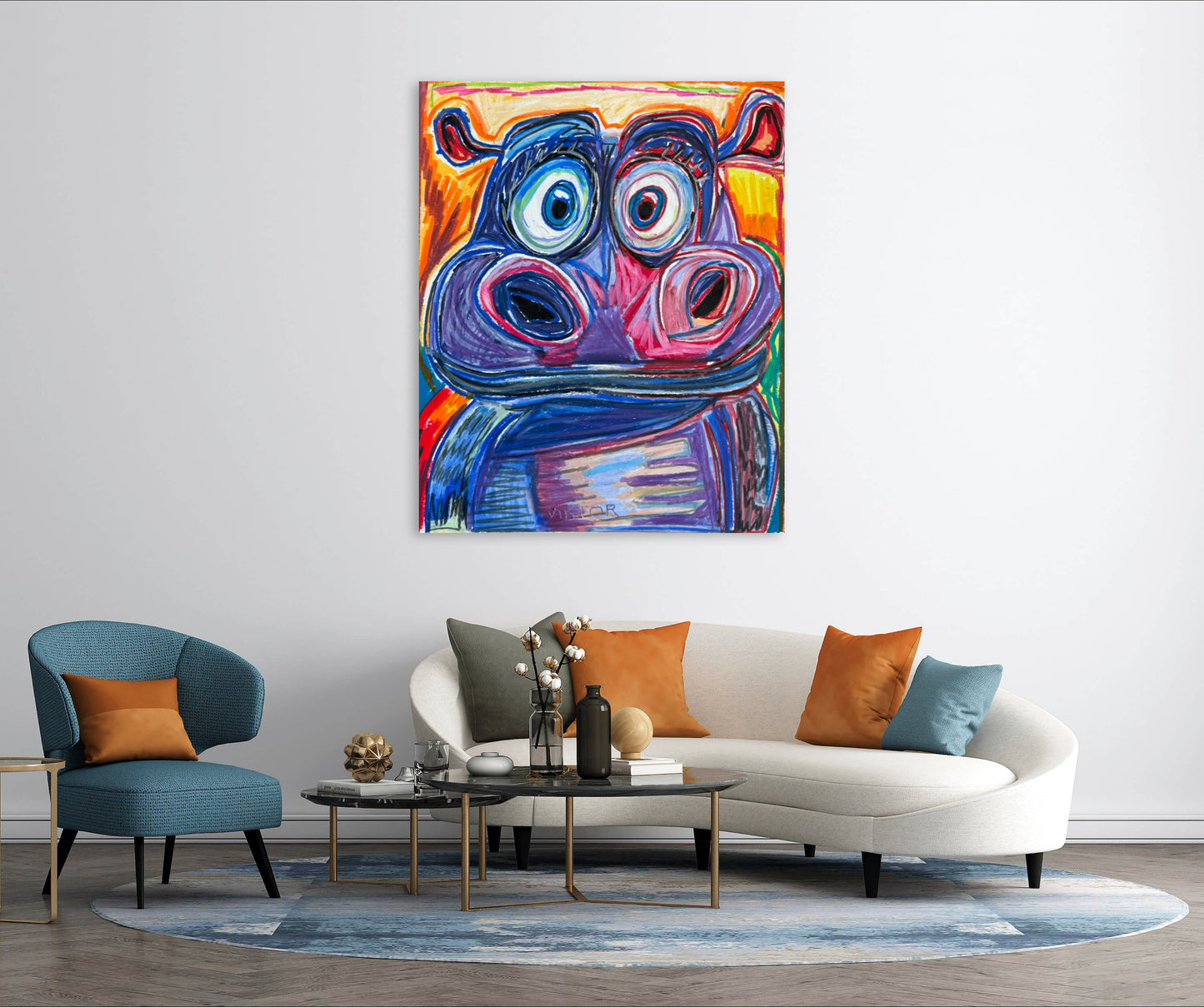 The Purple Hippo - Art Prints