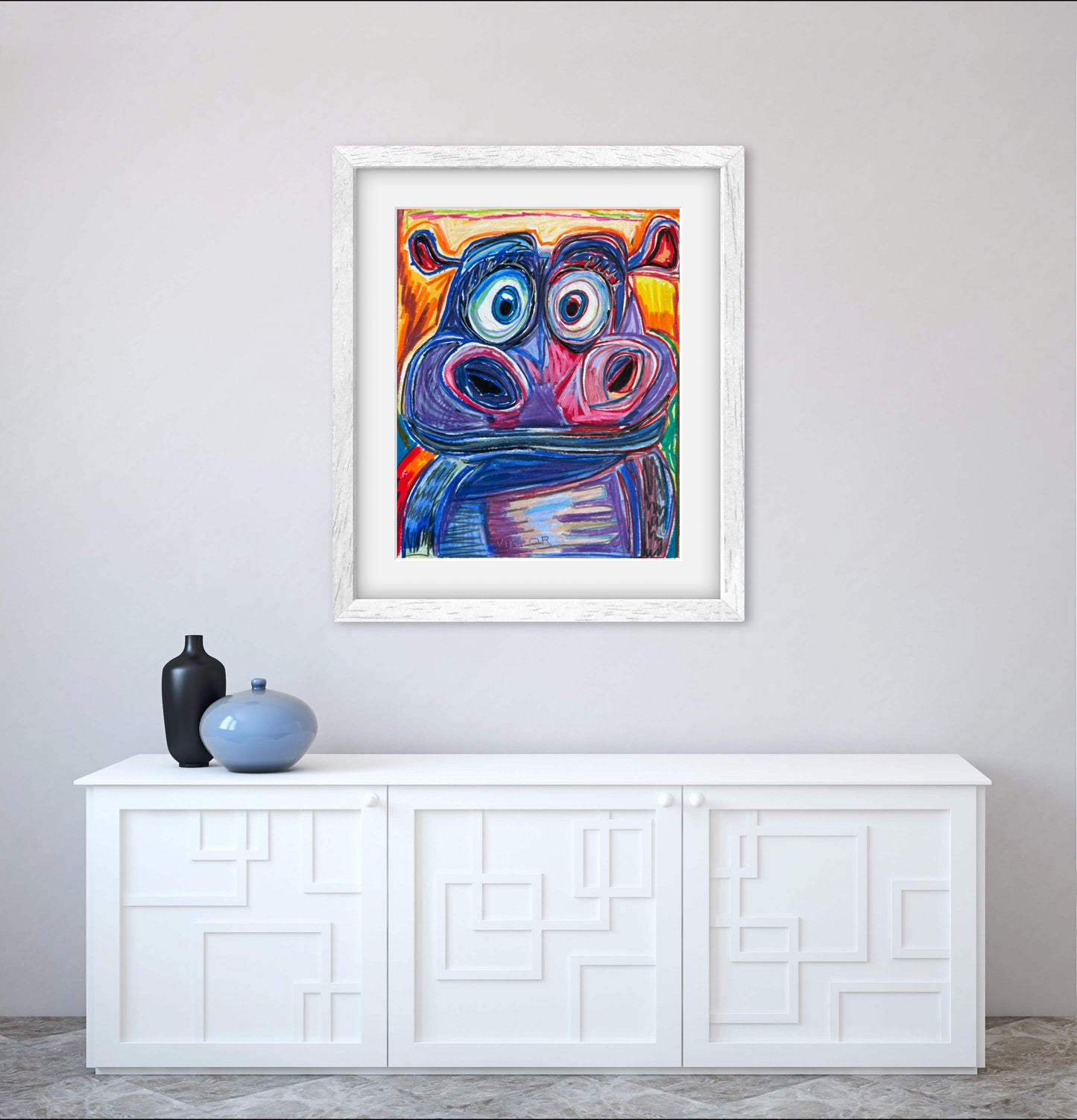 The Purple Hippo - Art Prints