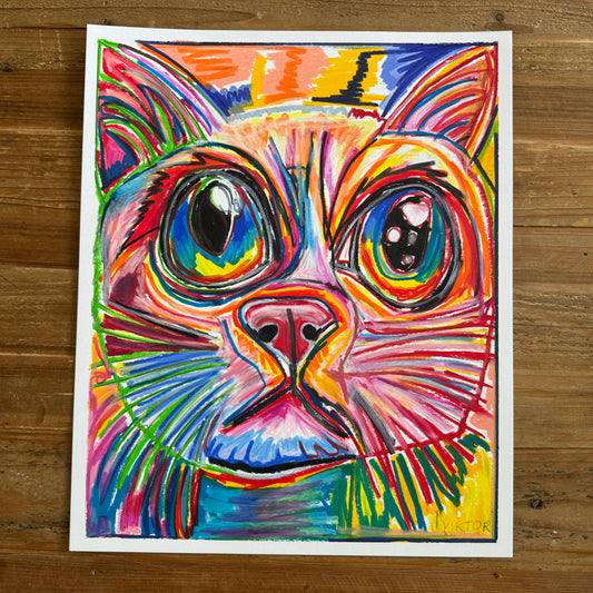 Oliver The Cat - ORIGINAL  14x17