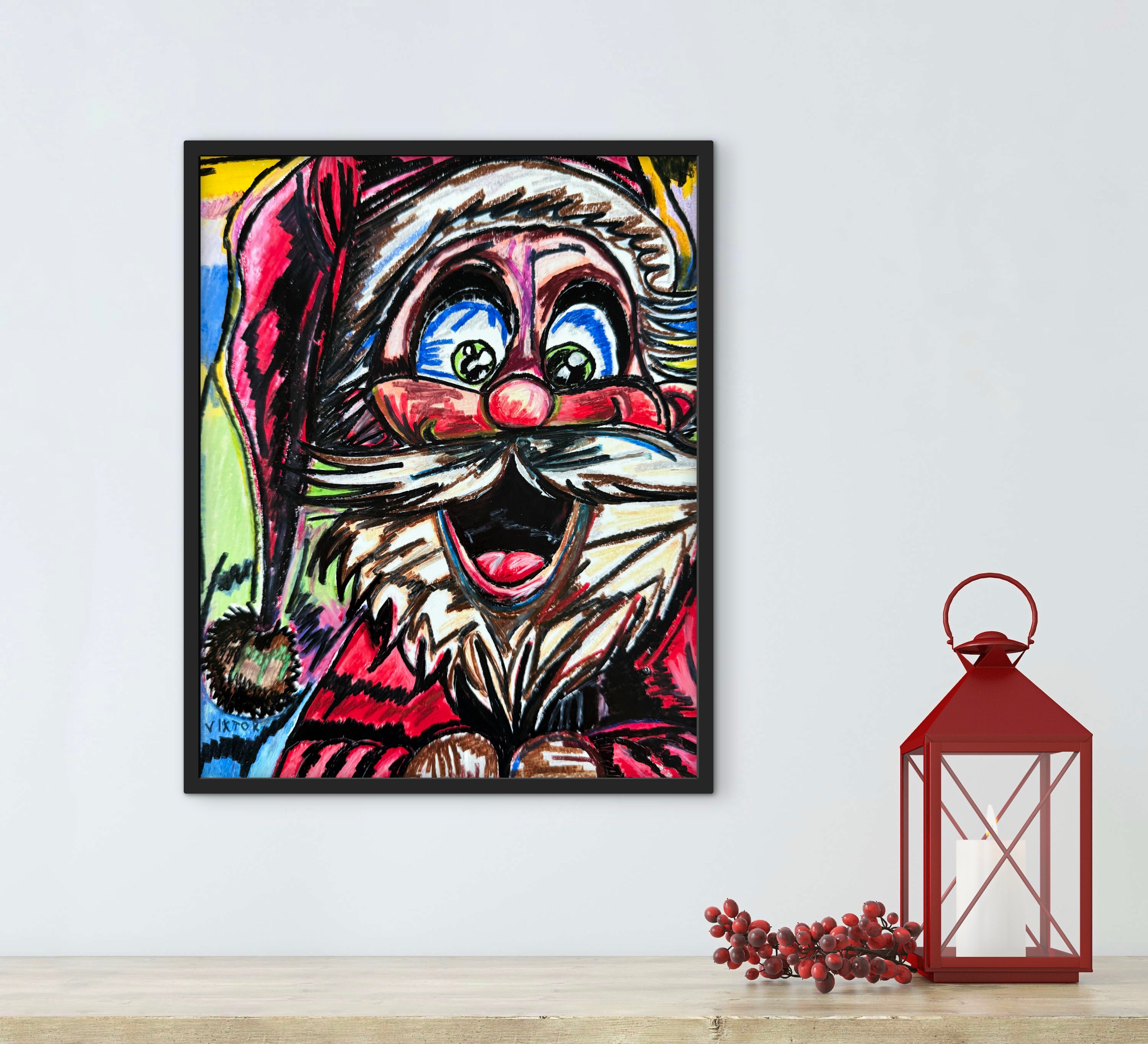 Joyful Santa - Art Prints