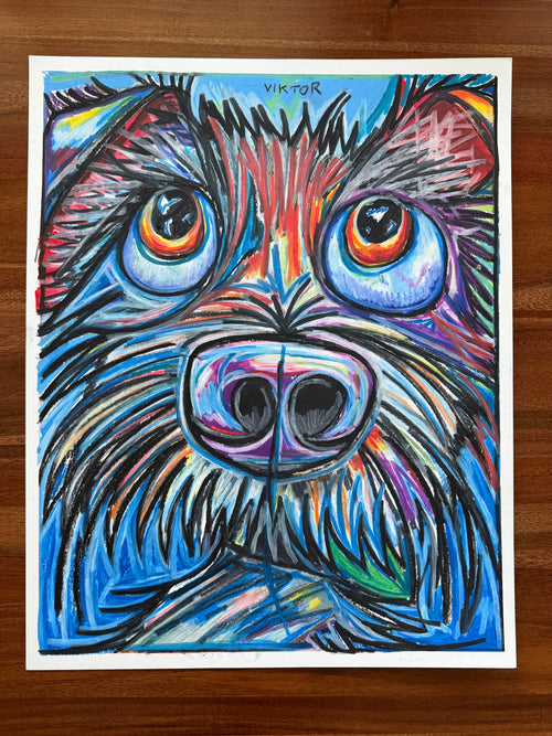 Azure - ORIGINAL OIL PASTEL ARTWORK - 19x24" (video attached) - Vichy's Art