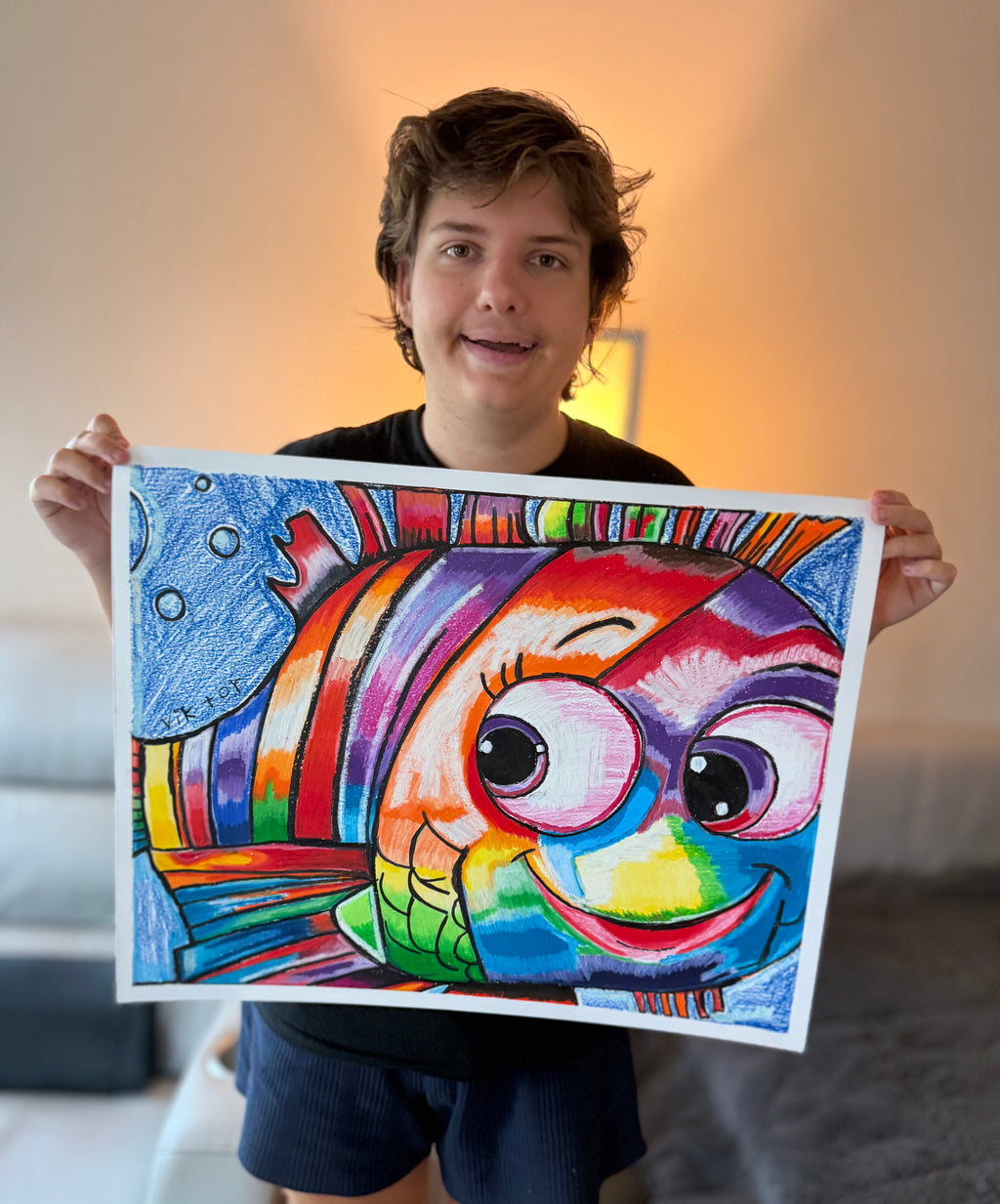 Sea of Colors  - ORIGINAL OIL PASTEL ARTWORK - 24x19"