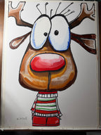 Frosty's Furry Friend - ORIGINAL OIL PASTEL ARTWORK - 22x30" (video attached)