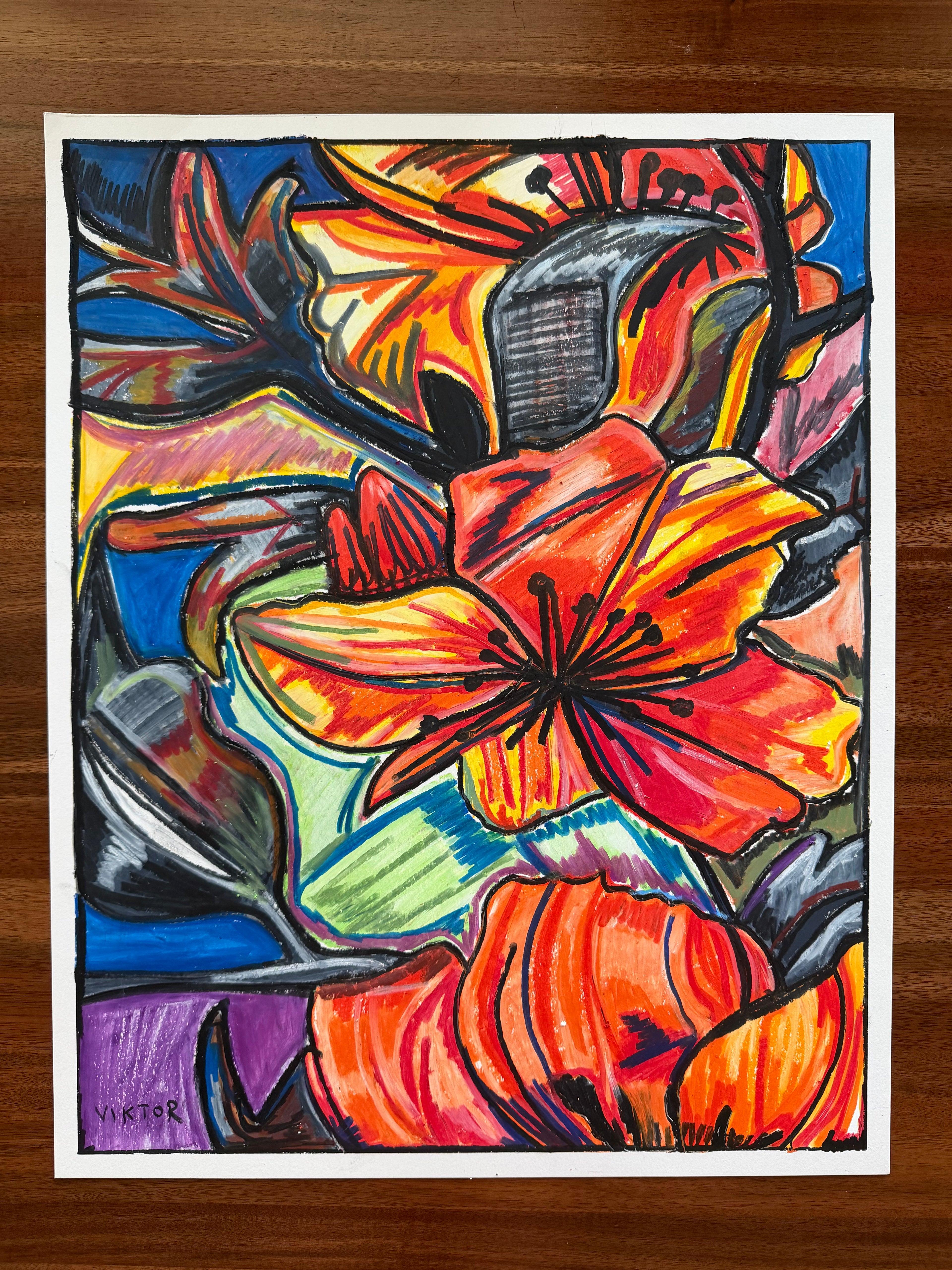 Flavor of Beauty - ORIGINAL OIL PASTEL ARTWORK - 19x24"(video attached)