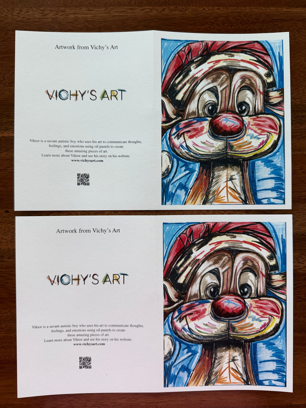 Santa Deer - Greeting cards (set of 10)