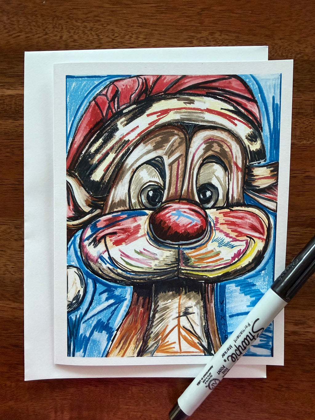 Santa Deer - Greeting cards (set of 10)