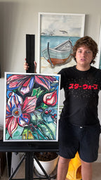 Holiday Arrangement - ORIGINAL OIL PASTEL ARTWORK - 19x24"(video attached)