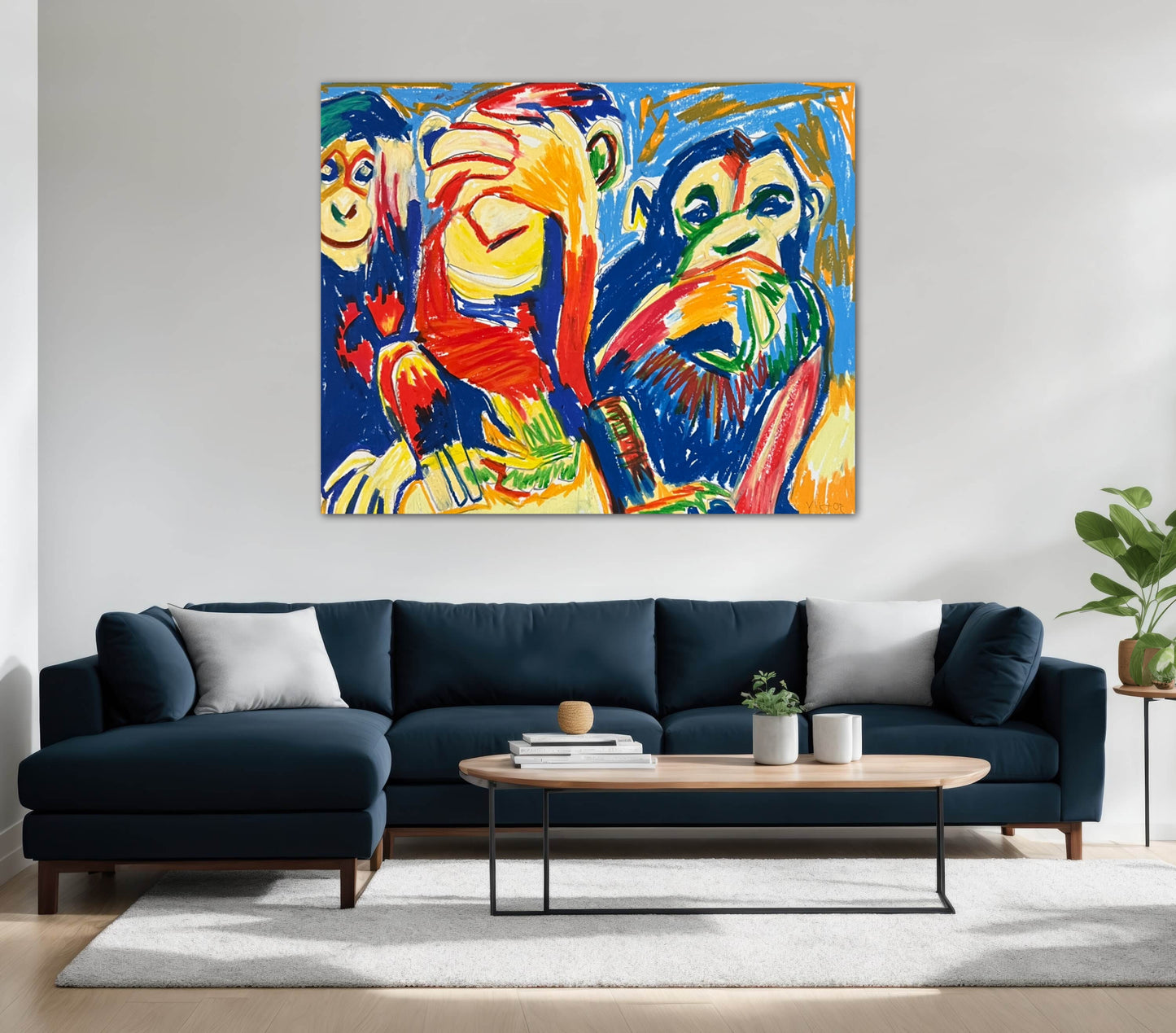 The Abstract Wise Monkeys - fine prints and canvas prints in more size