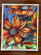 African Daisy - ORIGINAL OIL PASTEL ARTWORK - 19x24"(video attached)