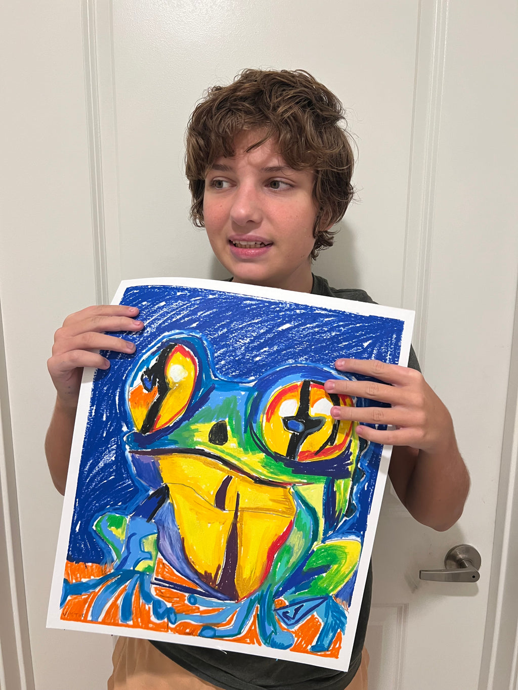 The Blue Frog - ORIGINAL  14x17”