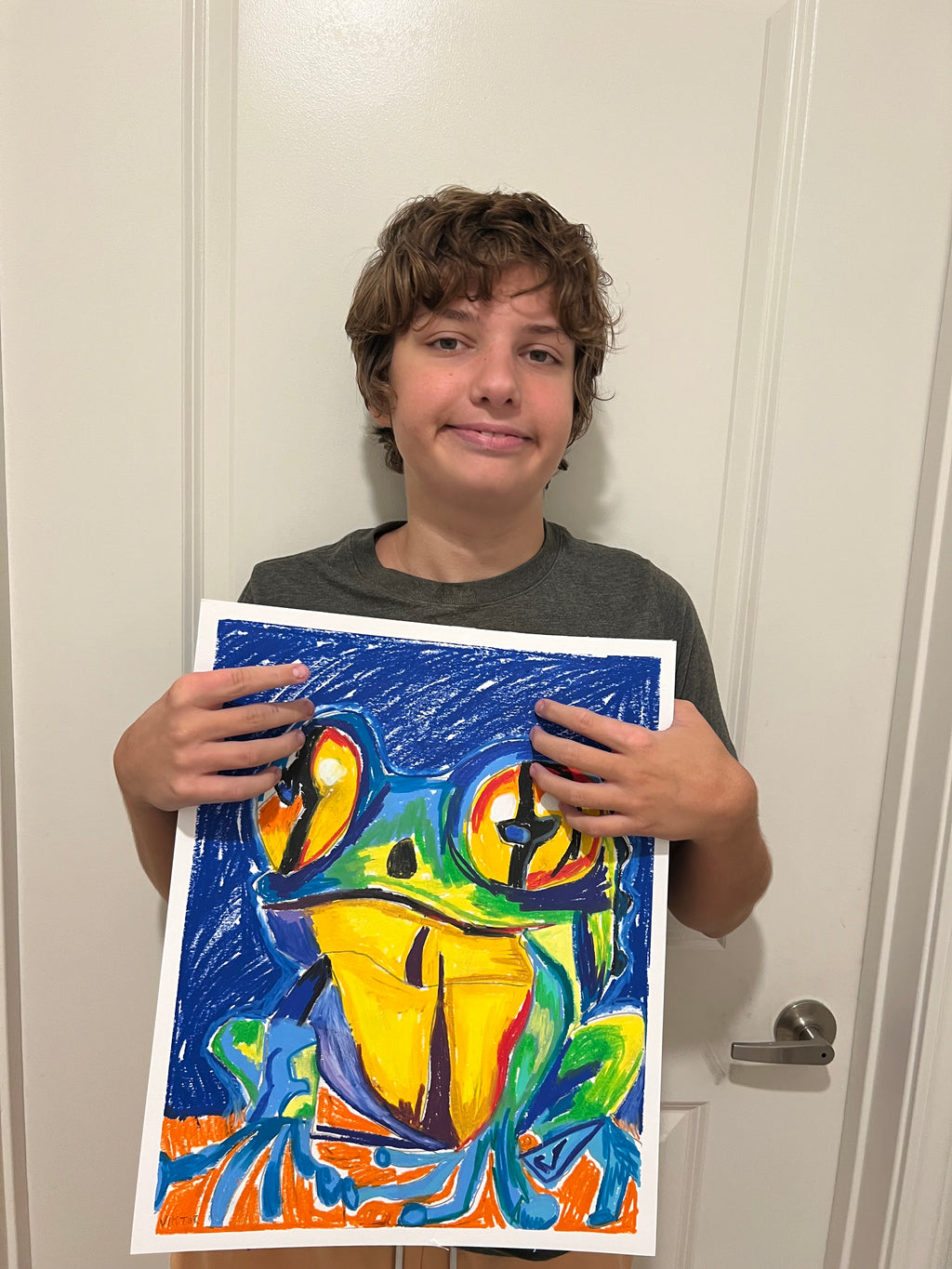 The Blue Frog - ORIGINAL  14x17”