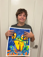 The Blue Frog - ORIGINAL  14x17”