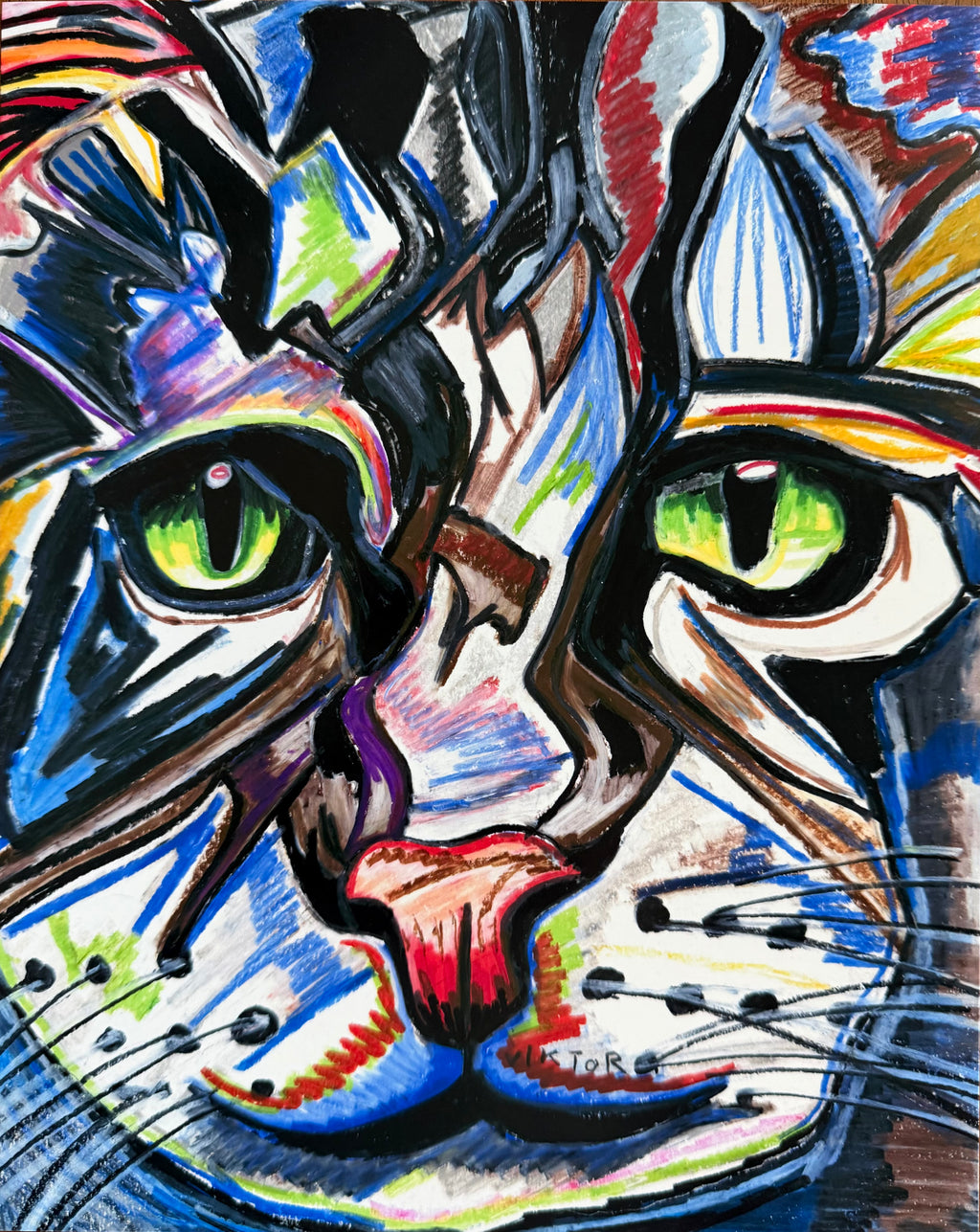 Green Eyes Cat - Art Prints