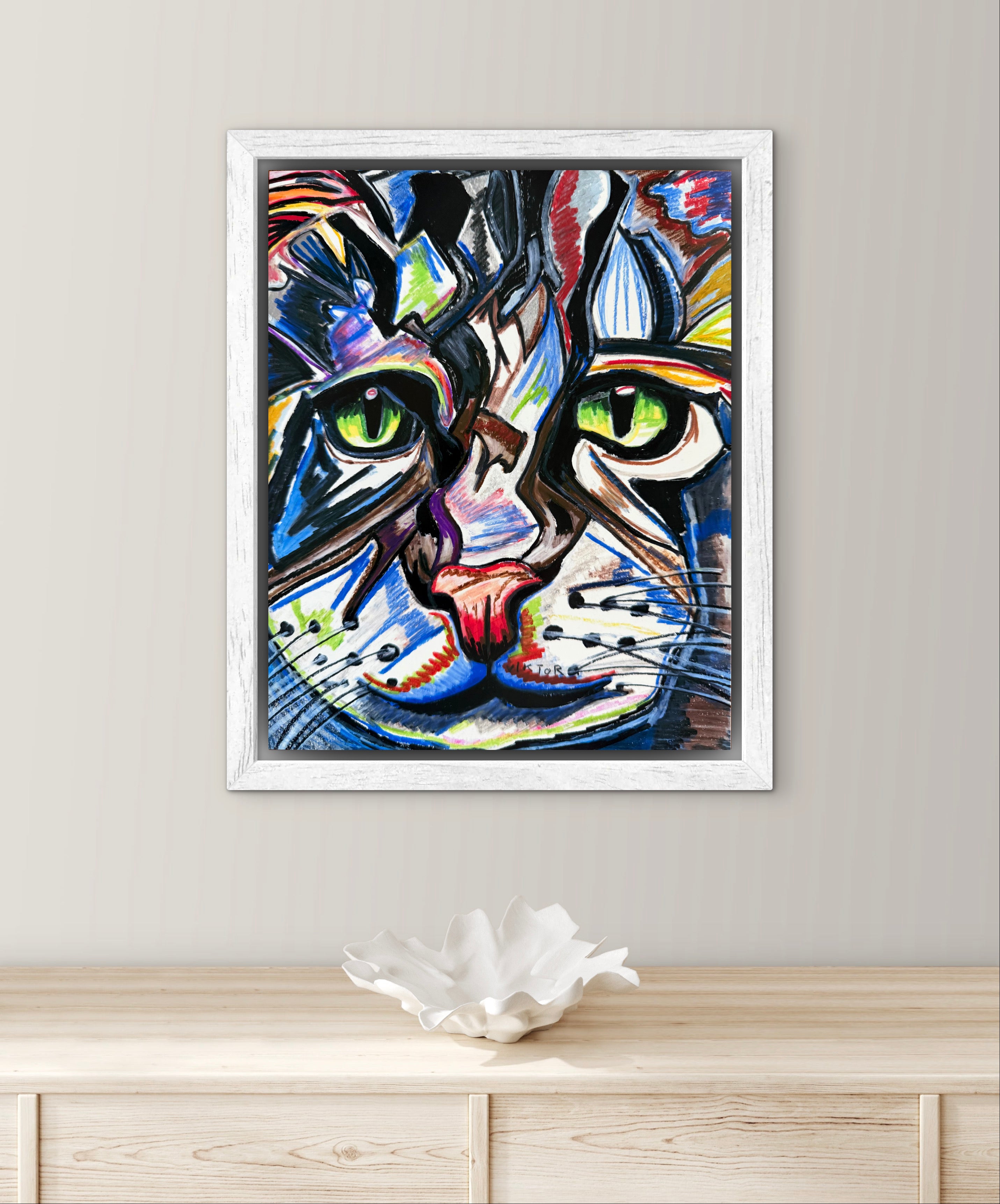Green Eyes Cat - Art Prints