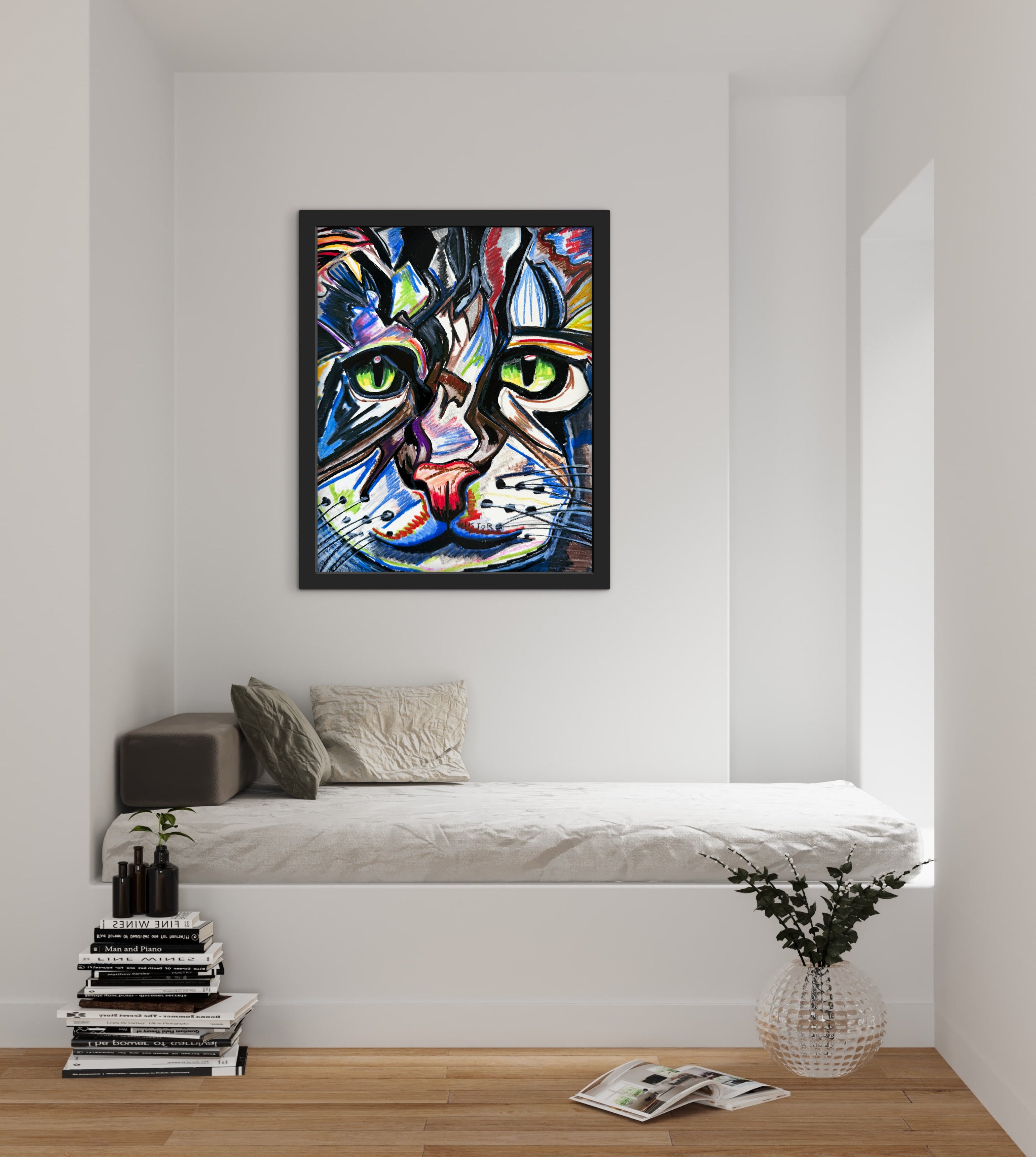 Green Eyes Cat - Art Prints