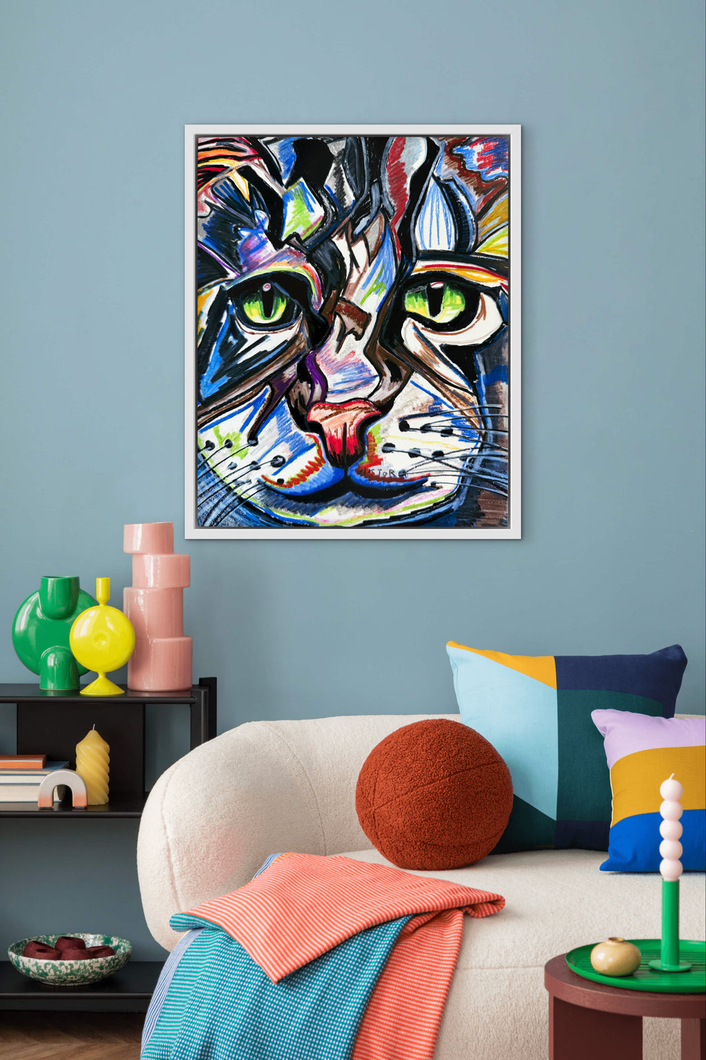 Green Eyes Cat - Art Prints