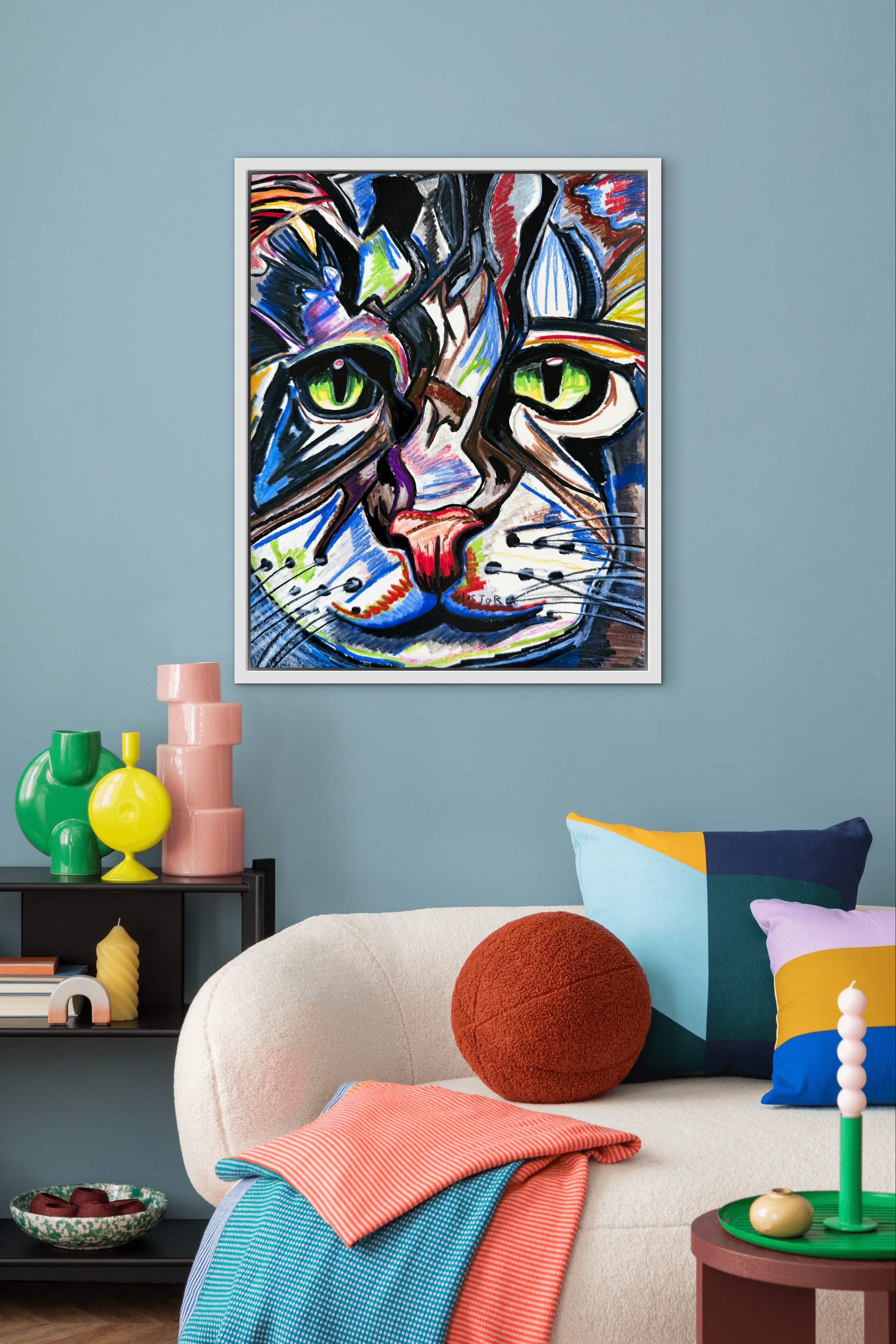 Green Eyes Cat - Art Prints