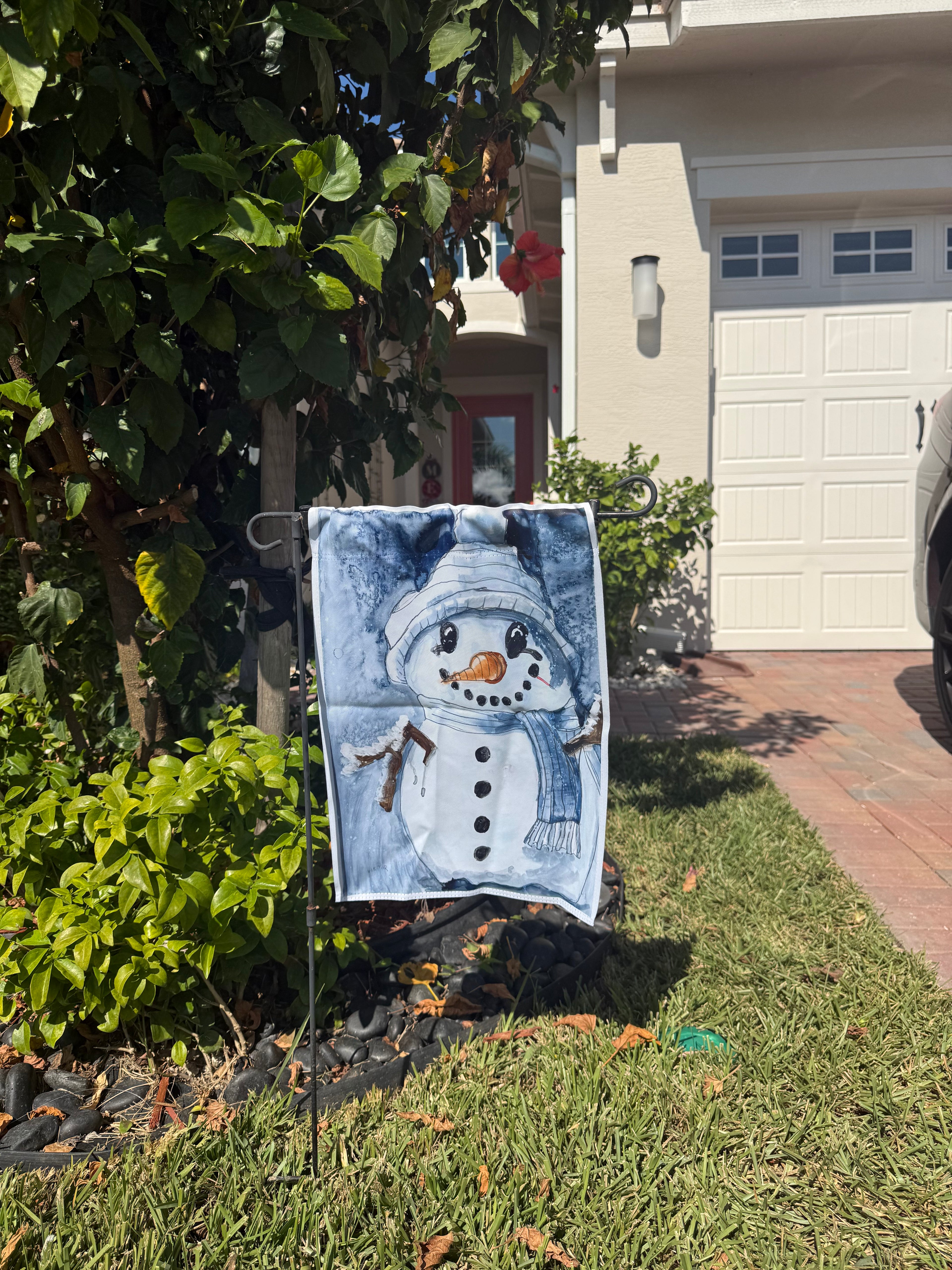 Snowman - Garden flag