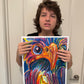 Goliath The Eagle - ORIGINAL OIL PASTELS ARTWORK (size: 14x17”)