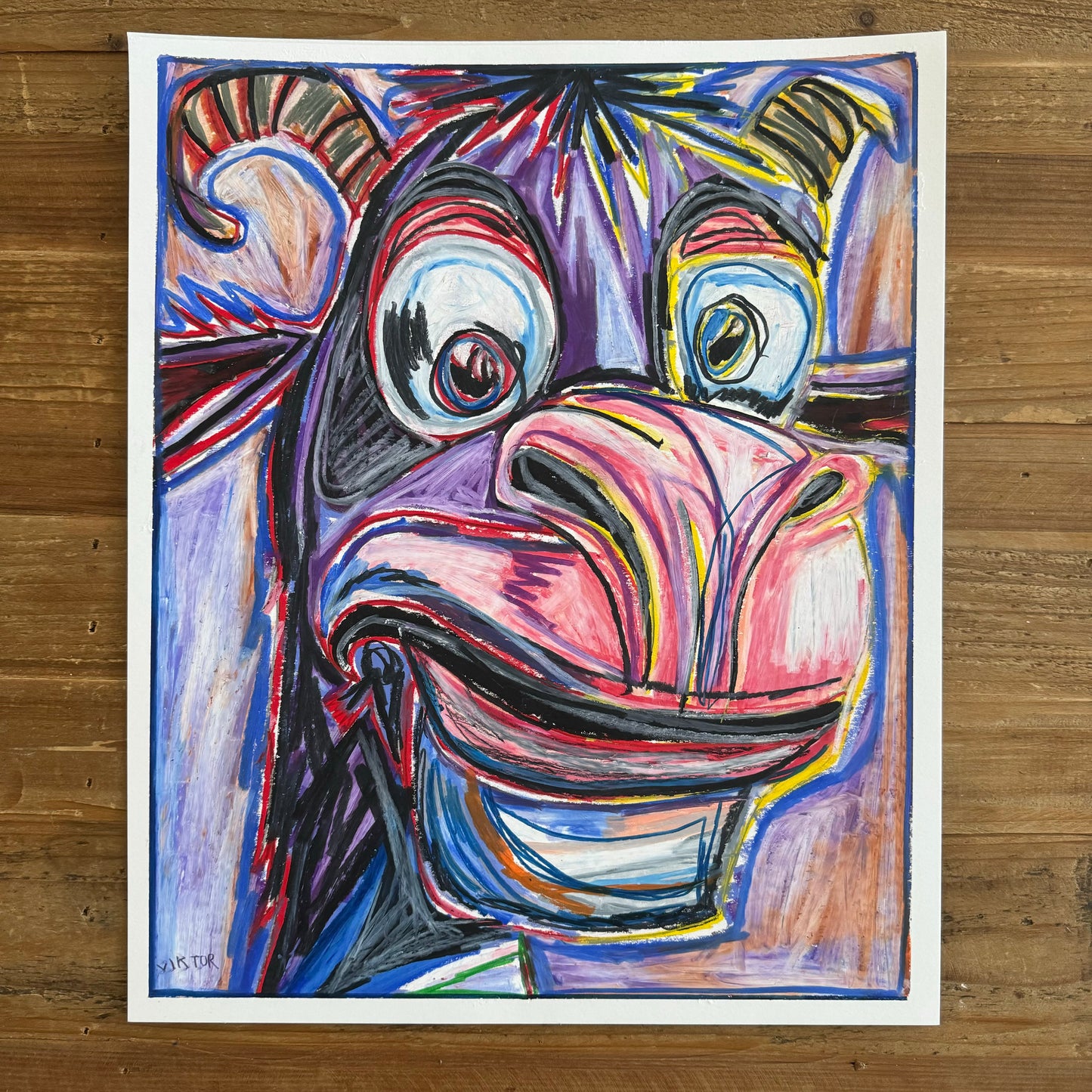 The Purple Goat - ORIGINAL  14x17”