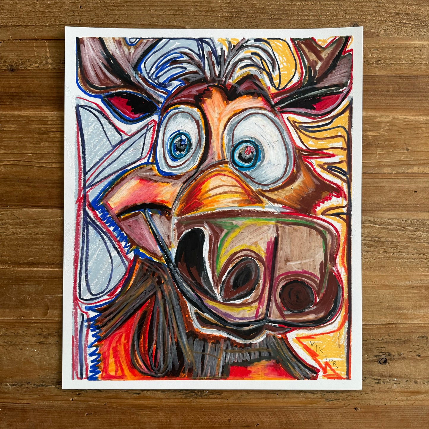 Sir Moose-a-Lot - ORIGINAL OIL PASTELS