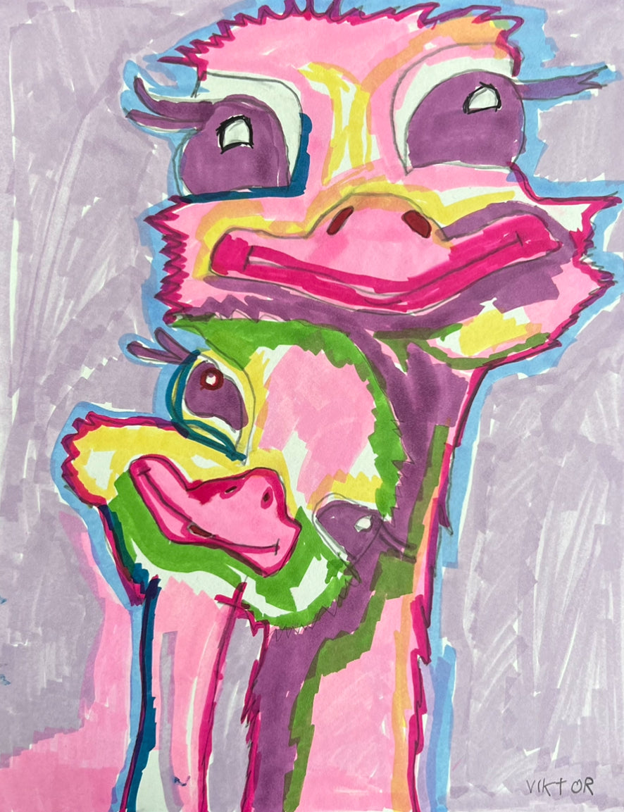 Susie and Sally, Ostrich Duo - Art Prints