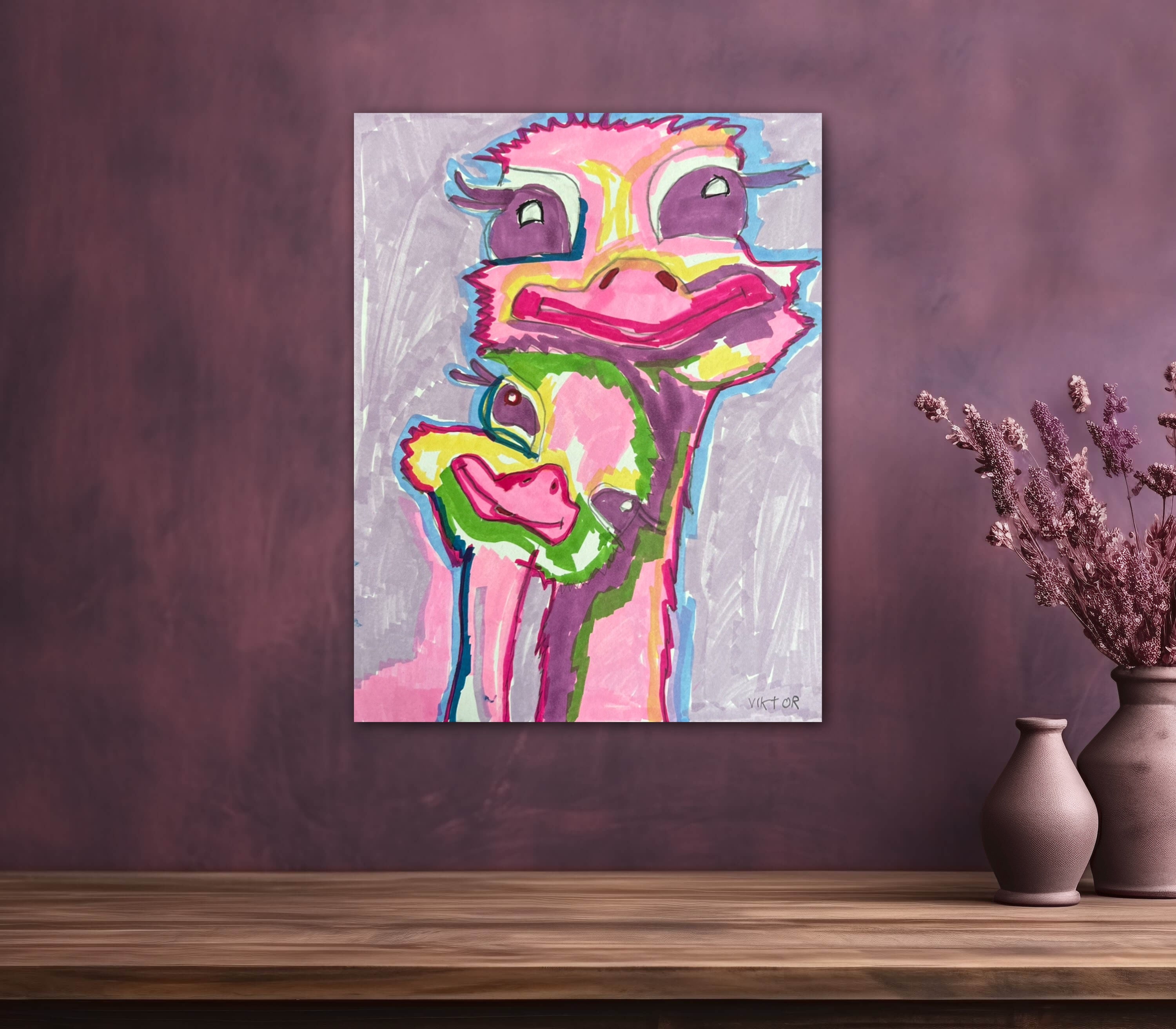 Susie and Sally, Ostrich Duo - Art Prints