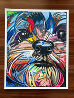 Westie - ORIGINAL OIL PASTEL ARTWORK - 19x24" (video attached)