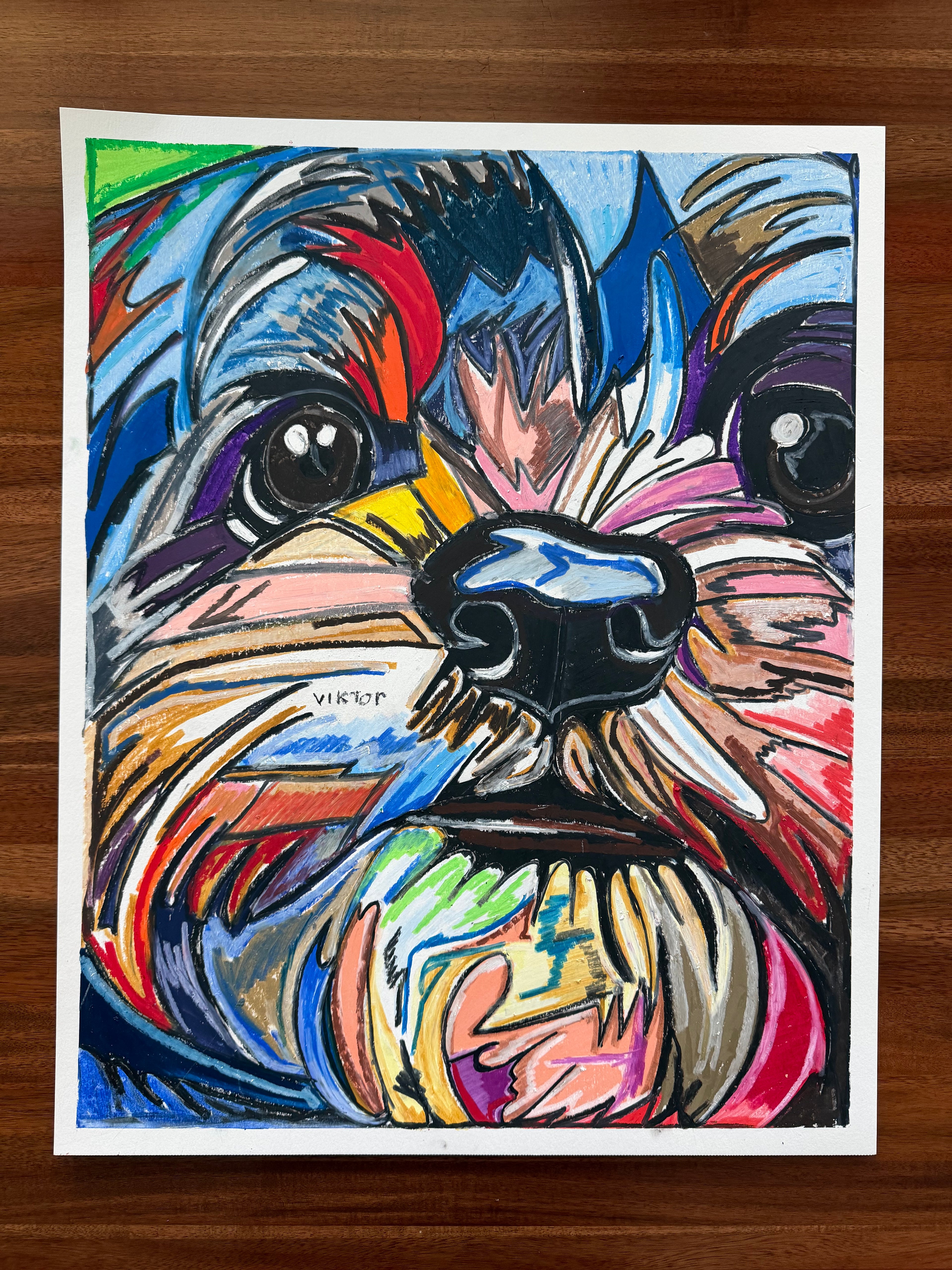 Westie - ORIGINAL OIL PASTEL ARTWORK - 19x24" (video attached)