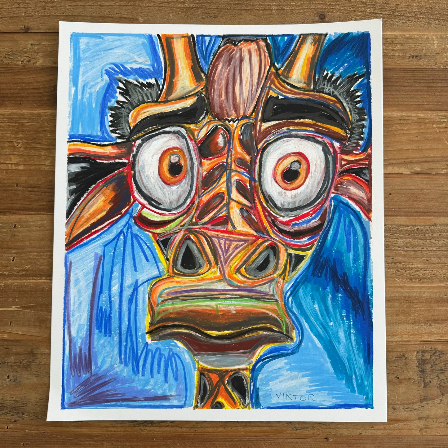 Toby The Giraffe - ORIGINAL  14x17”