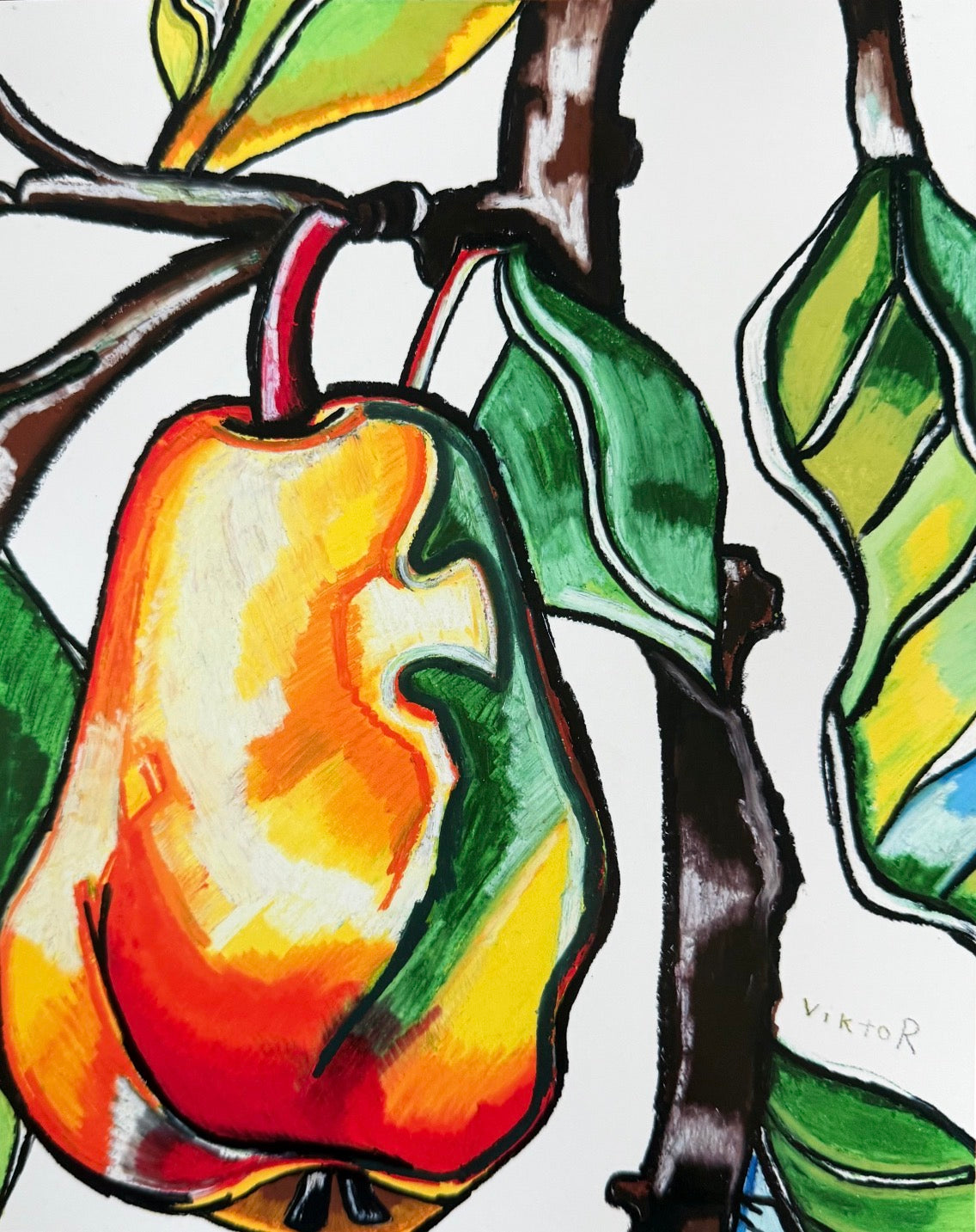 Vibrant Pear Delight - Art Prints