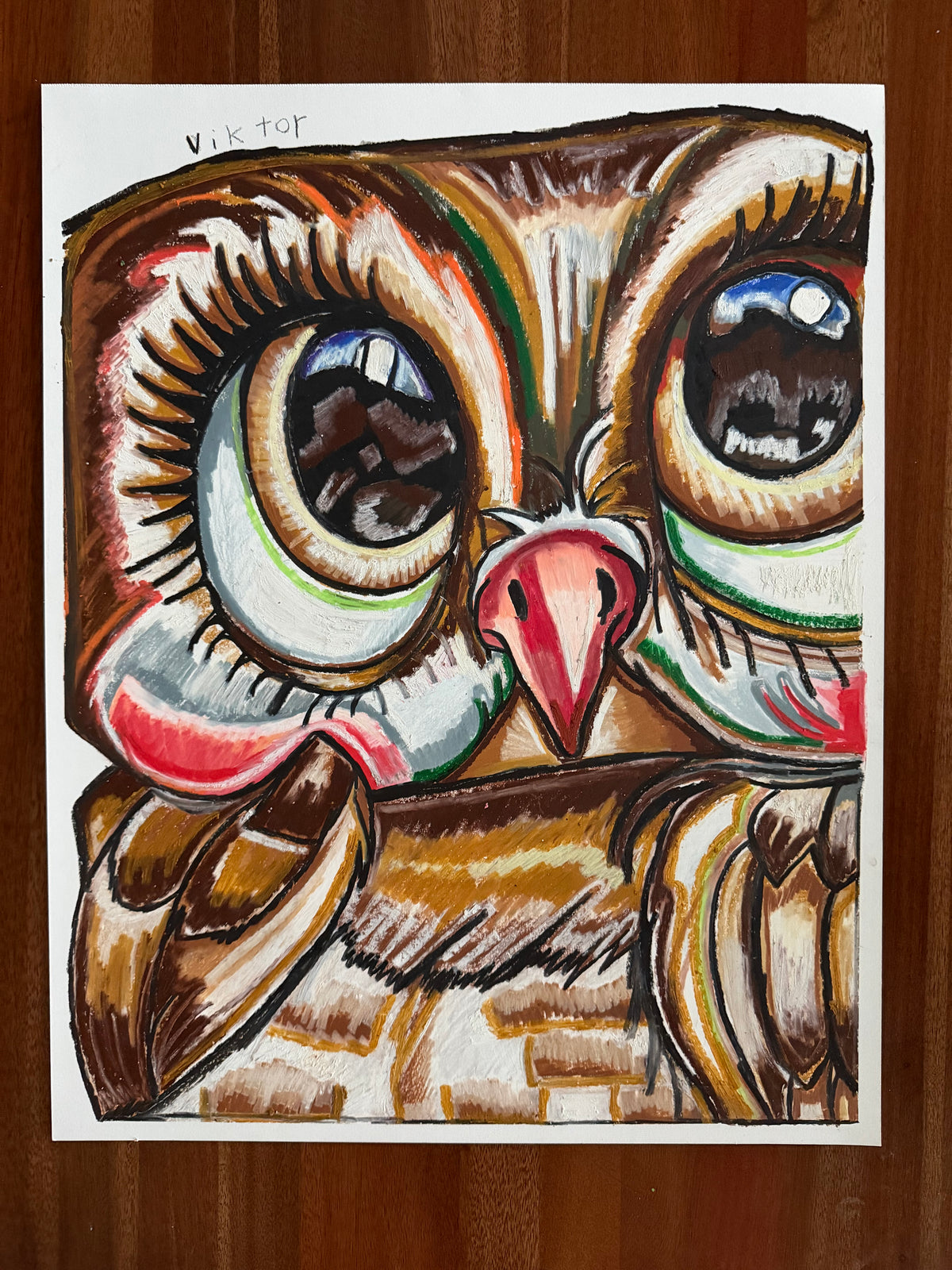 Inquisitive Gaze - ORIGINAL OIL PASTEL ARTWORK - 19x24"