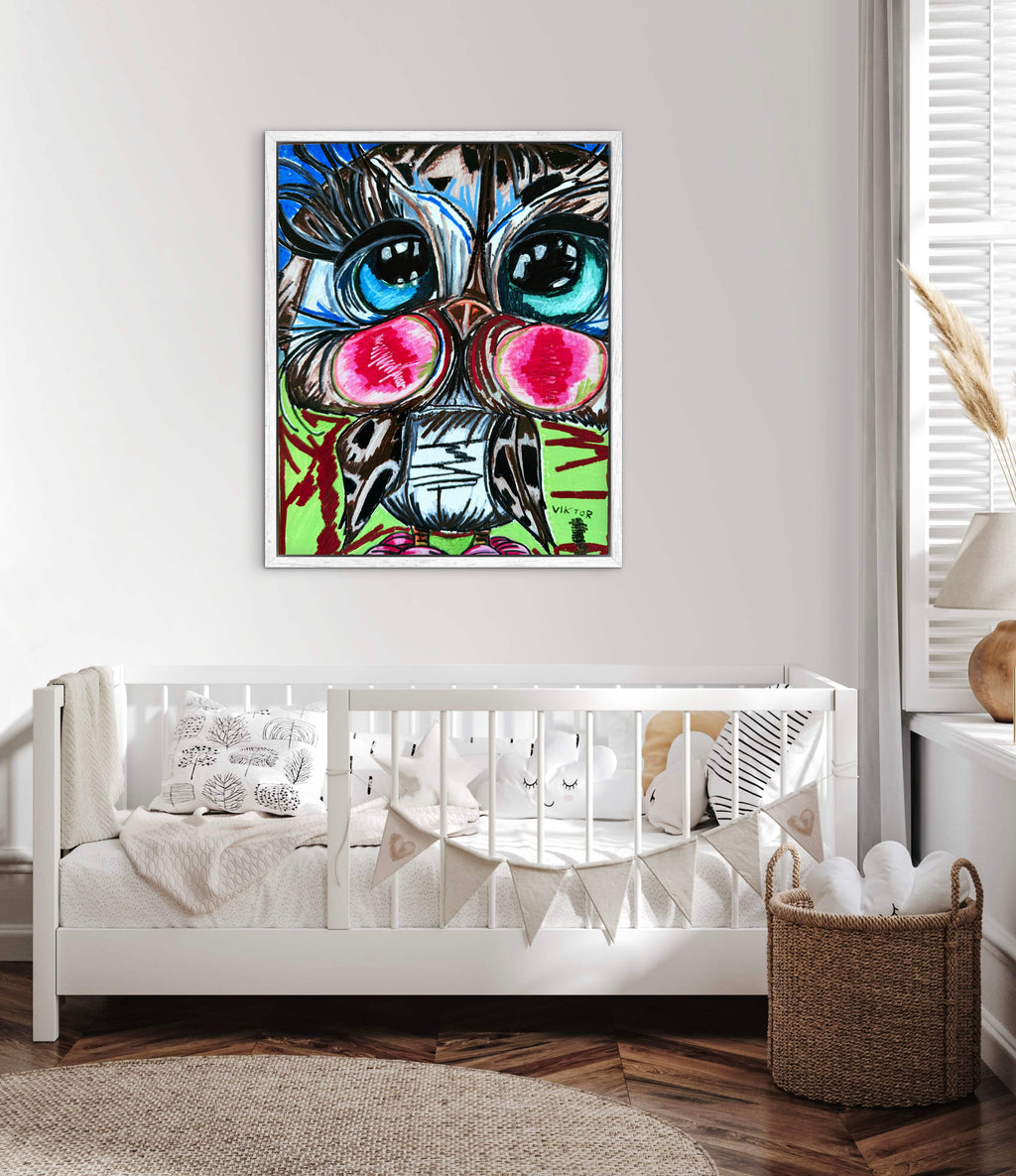 Cute Baby Owl - Art Prints