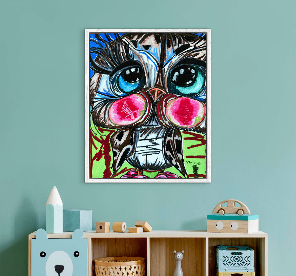 Cute Baby Owl - Art Prints