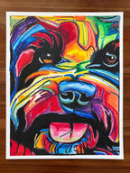 Mochi The Dog - ORIGINAL OIL PASTEL ARTWORK - 19x24" (video attached)