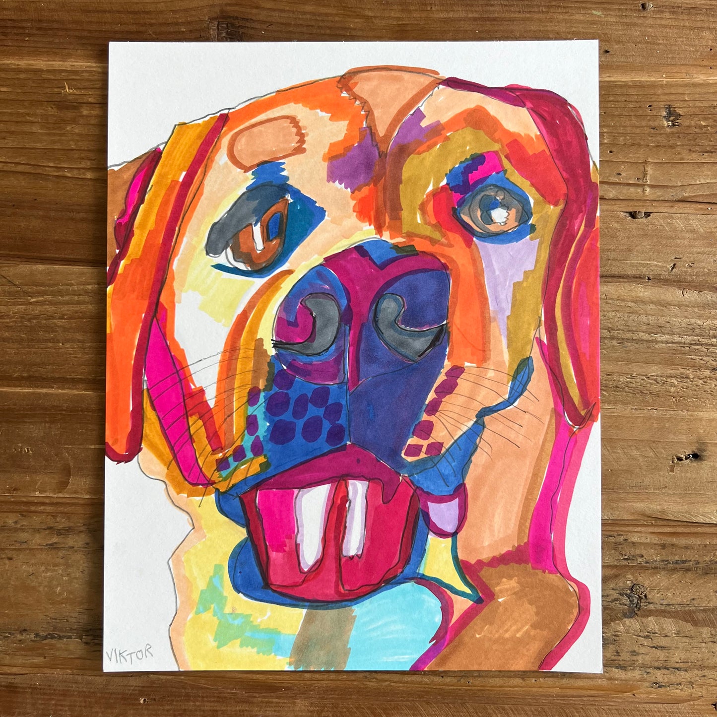 The Colorful Labrador - ORIGINAL 11x14”