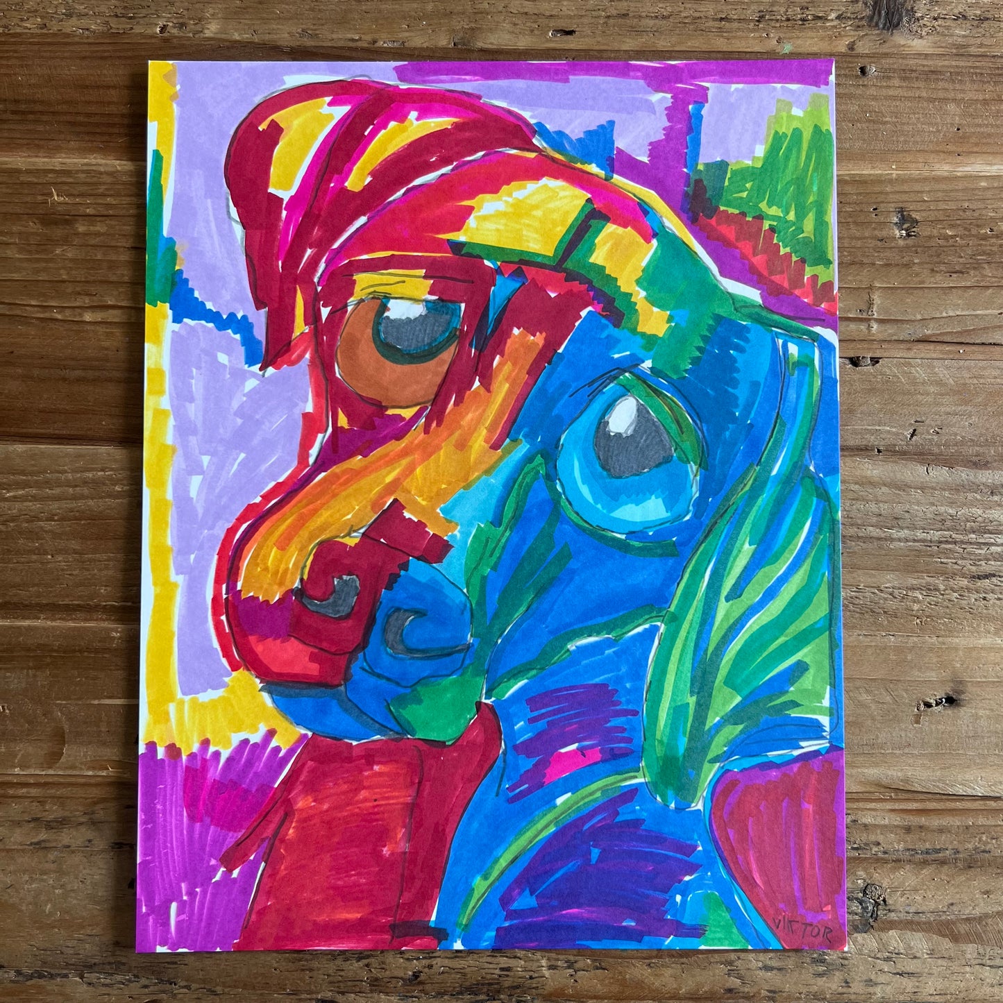 The Colorful Dog - ORIGINAL 11x14”