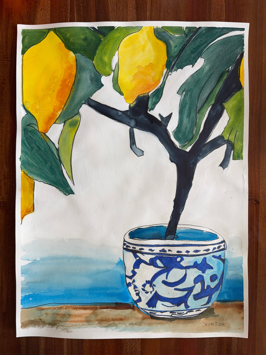 Mediterranean Morning - ORIGINAL 22x30” (video attached)
