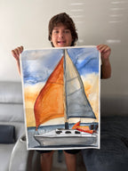 Sailing into Serenity No II - ORIGINAL Watercolor artwork 22x30”