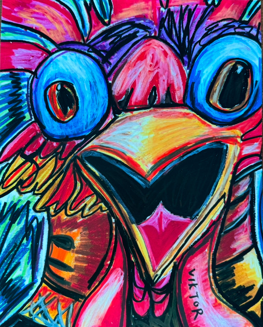 Crazy Rooster - Art Prints