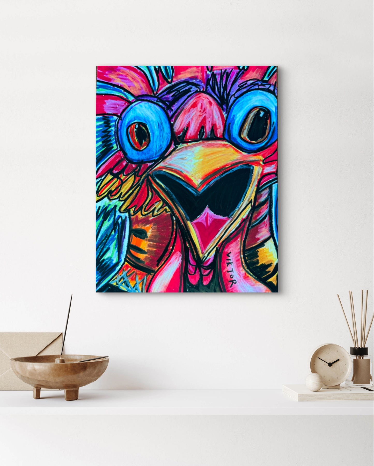 Crazy Rooster - Art Prints