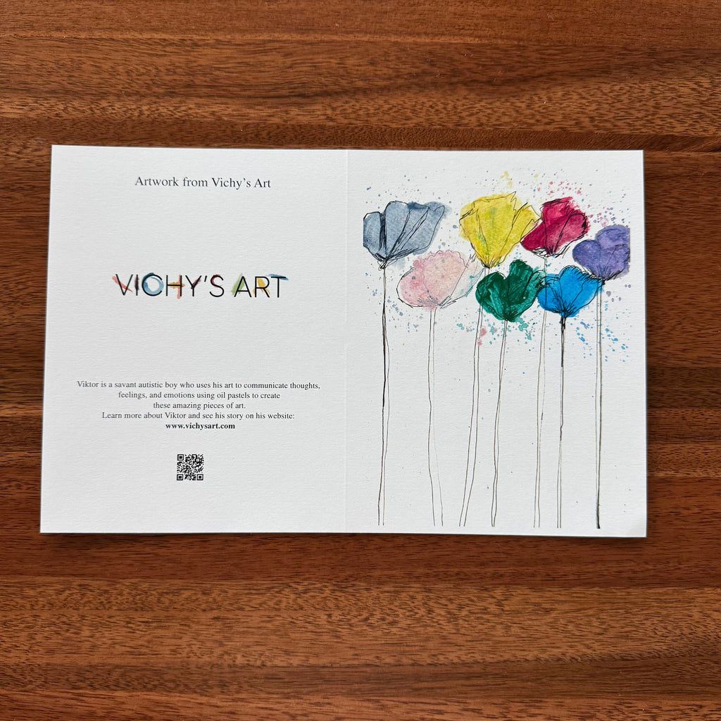 7 Flowers - Greeting card - Vichy's Art