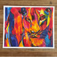 Red Lion - Original oil pastel artwork -  FRAMED - 14x17”