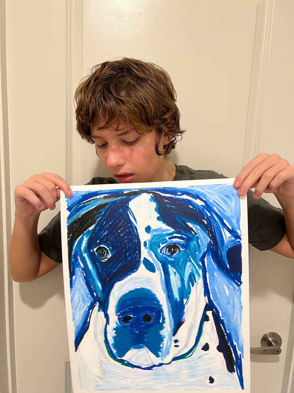 The Blue Great Dane  - ORIGINAL  14x17”