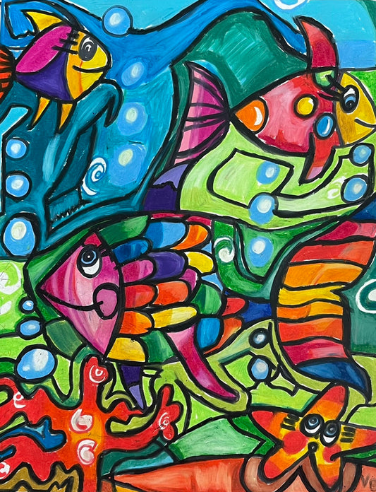 Colorful Fish - Print, Poster, Stretched Canvas Print